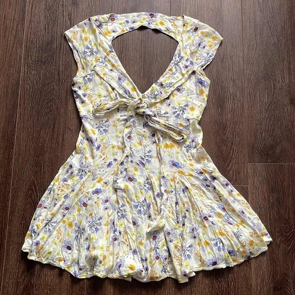Free People It Takes Two floral wrap dress in cream S